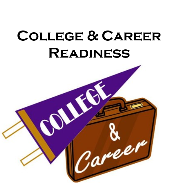 a clip art image of college and career readiness with flag and briefcase